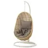 Cira Светло-серое подвесное кресло с натуральной отделкой