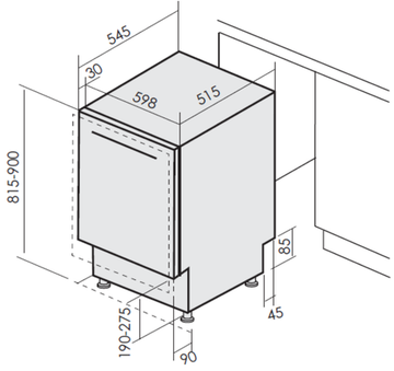 Встраиваемая посудомоечная машина MBS DW-601
