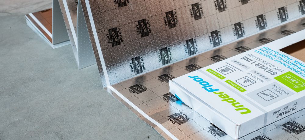 Подложка для ПВХ плитки "UNDER FLOOR SILVER LINE 1,5 мм"