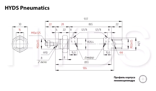 DSNU-25-800-PPV-A Пневмоцилиндр