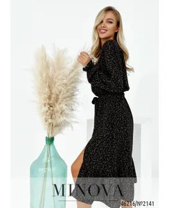 Платье 2141-черный-сирень Minova