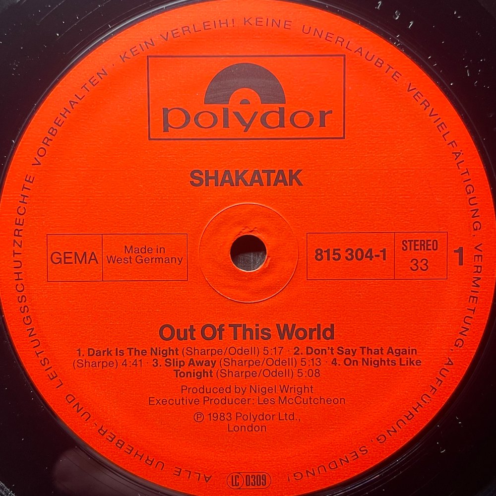 Shakatak - Out Of This World (Германия 1983г.)