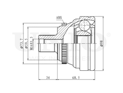 ШРУС внешний UNIO CVJ-20162