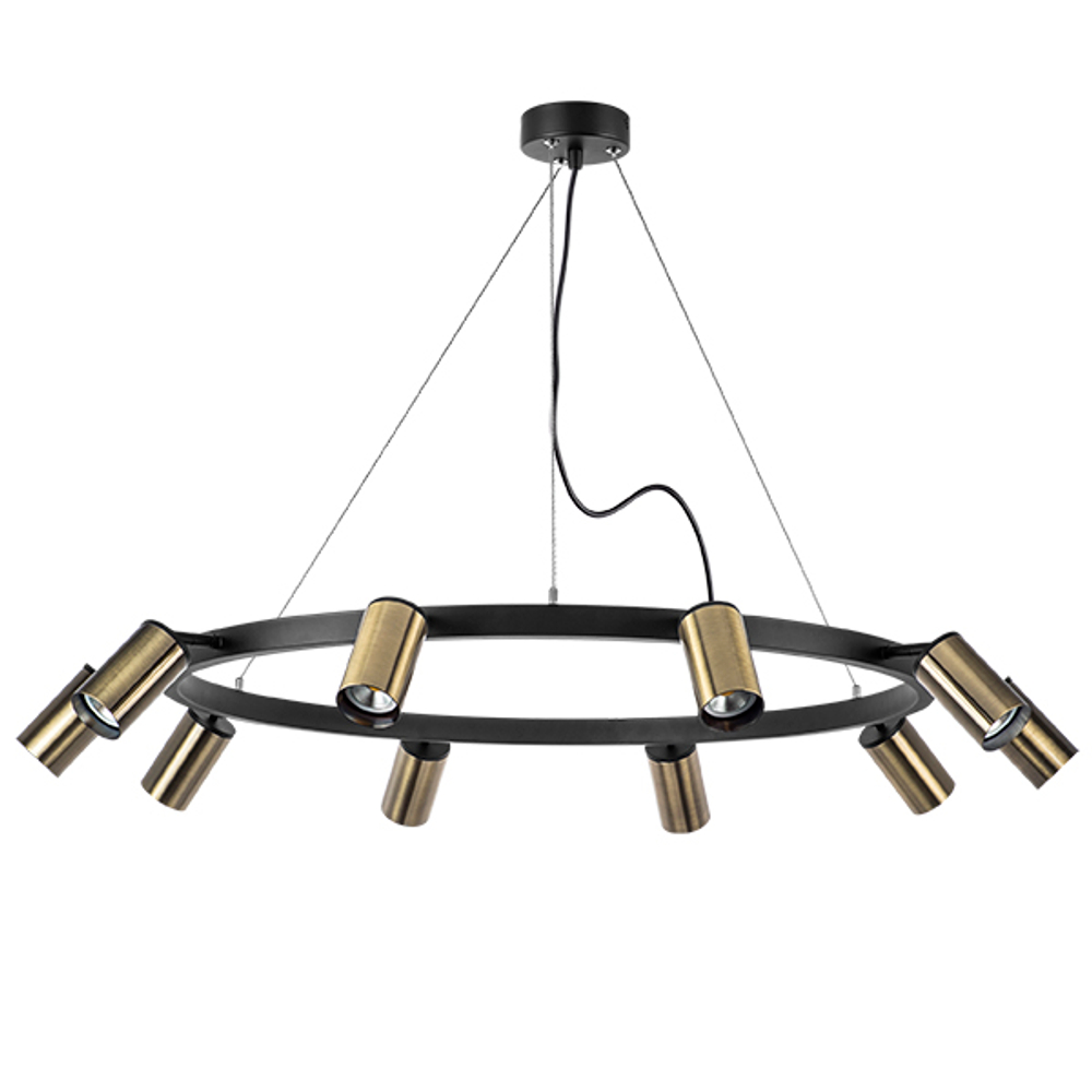 LR020310 Люстра RULLO 10х50W GU10 ЧЕРНЫЙ/БРОНЗА (571020+214431-10)