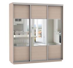 Шкаф-купе "Экспресс Комби Трио" (дуб молочный) 2400х2100, МК Е1, г. Белореченск