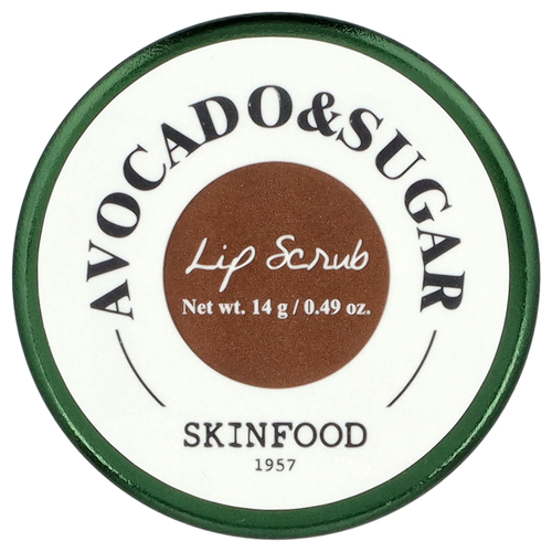 SKINFOOD, скраб для губ, авокадо и сахар, 14 г (0,49 унции)