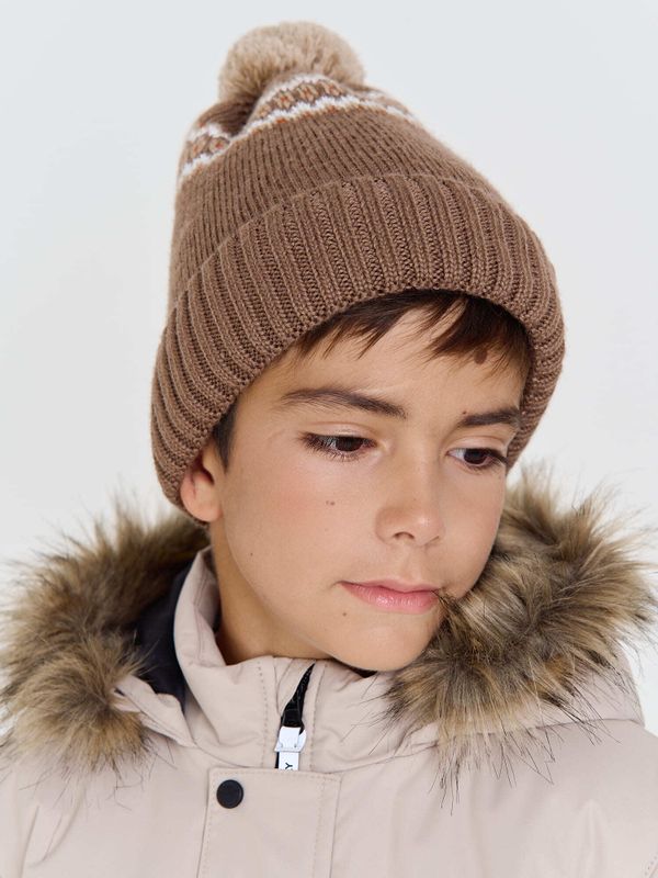 Шапка зимняя из смесовой шерсти с флисовым подкладом 