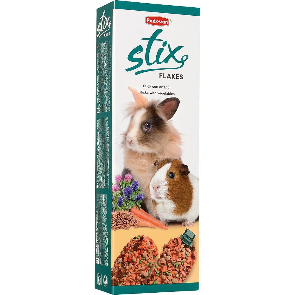 Padovan STIX FLAKES coniglietti палочки овощные Лакомство для кроликов и морских свинок 100г Padovan STIX FLAKES coniglietti палочки овощные Лакомство для кроликов и морских свинок 100г