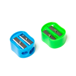 Точилка пластиковая Alingar, 2 отверстия, фигурная, цвет ассорти, пластиковая банка