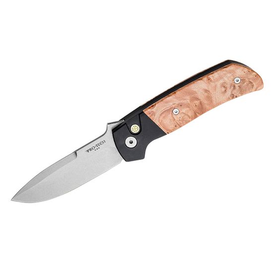 Складной нож Pro-Tech BT2706 Terzuola ATCF c клинком из стали CPM-Magnacut, рукоять алюминий / дерево (Кап клена)