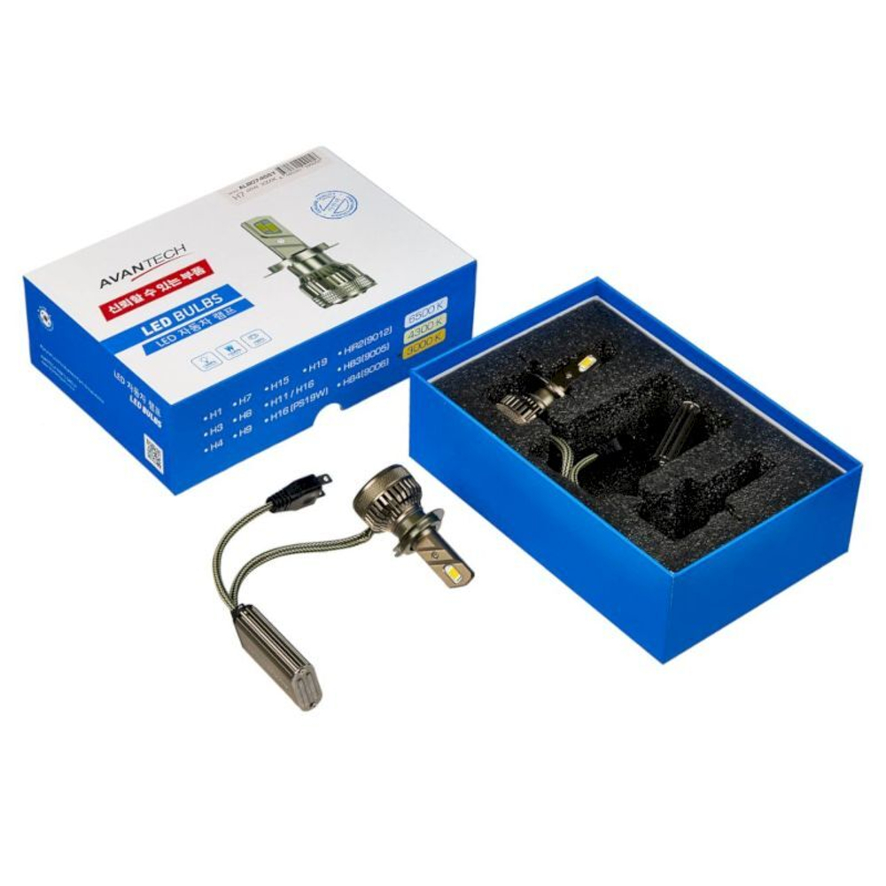 Лампа светодиодная LED Avantech H7 12V 45W, 3000К (комплект 2 шт.) ALB0745SY