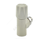 Клапан (вентиль) PP-R запорный серый Дн 20х1/2" Ру25 НР угловой для радиатора VALFEX 1014720012Г