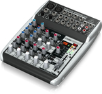 Behringer QX1002USB аналоговый микшер, 10 каналов, 2 мик. + 4 лин. стерео, 1 AUX, DSP FX Klark Teknik, USB-audio, Main L/R- Jack, 2 компрессора