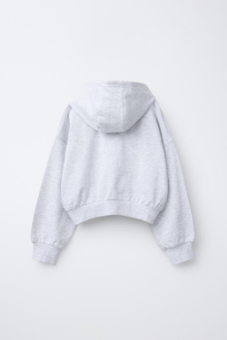 ZARA ХУДИ С РЕЛЬЕФНЫМ НАДПИСЬЮ, СЕРЫЙ МЕЛАНЖ