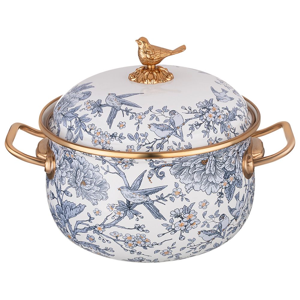 КАСТРЮЛЯ ЭМАЛИРОВАННАЯ LEFARD С КРЫШКОЙ, СЕРИЯ ROYAL GARDEN 2,8Л, ДИА.18СМ ПОДХОДИТ ДЛЯ ИНДУК.ПЛ