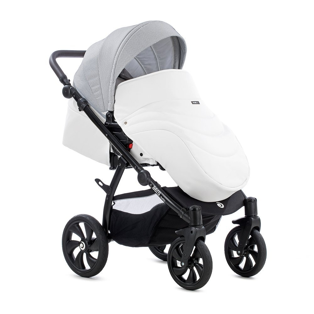 Детская коляска Tutis Aero 2 в 1 New 2019 №110 (Серый-Белый) кожа