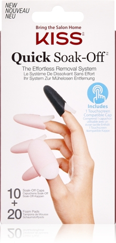 KISS Quick Soak-Off Remover Caps - набор для ногтей, 30 szt.