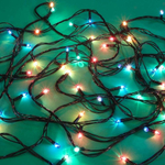 Гирлянда электрическая "Вьюн" 25 ламп мультицвет, 2,5м, 8 режимов, 220Вт, зеленый провод, СНОУ БУМ