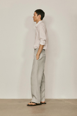 Massimo Dutti Брюки из 100% льна - Limited Edition, серый