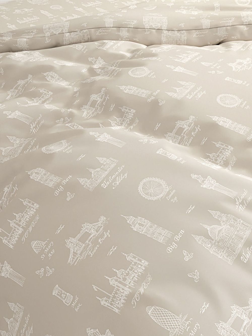 Семейное постельное белье Сказка "Туманный альбион" на молнии, 2 пододеяльника, Наволочка 50х70 см 2 шт Простынь 240х215 см, перкаль