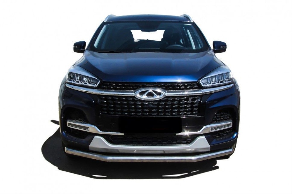 Защита переднего бампера (нержавейка) Chery Tiggo 8 (2018-2023) d57