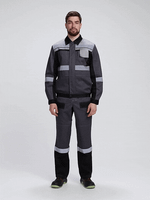 Костюм Вивантек-2 СОП У. (тк.Смесовая,240) п/к, т.серый/черный/св.серый