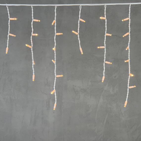 Светодиодная бахрома с колпачком 3,1*0,5 м., 120 экстра теплых белых LED ламп, каучуковый белый провод, LTC (LL120-8-2EWW)