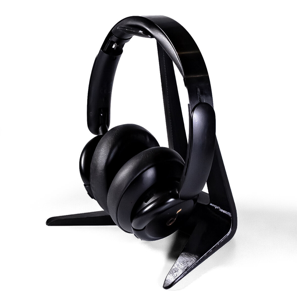 Подставка-держатель для накладных наушников, настольная, черная