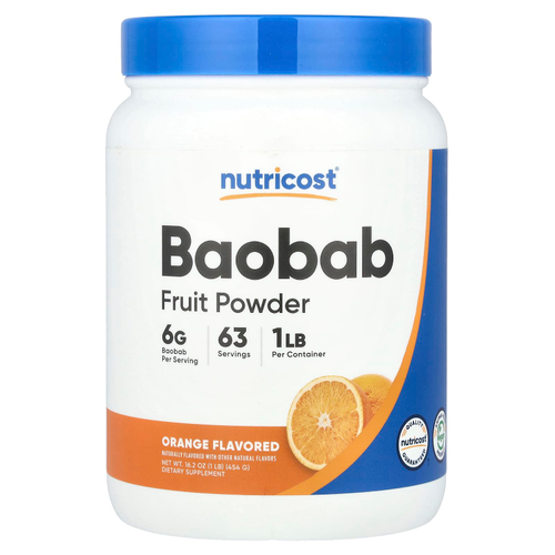 Nutricost, Порошок из плодов баобаба, апельсин, 454 г (1 фунт)