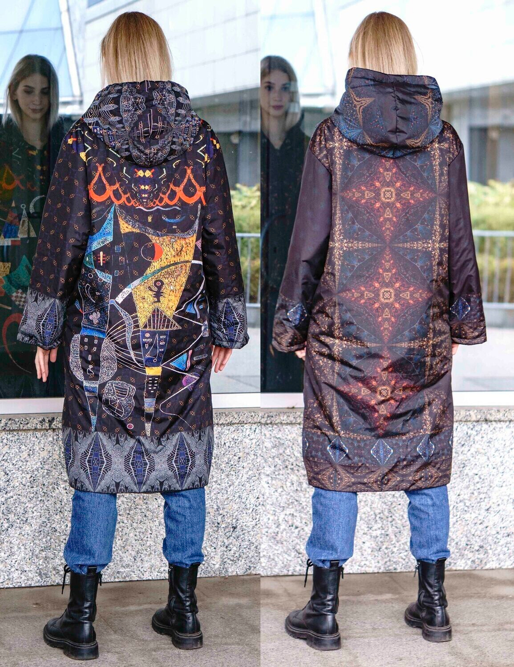 Двустороннее пальто-парка