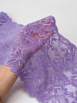 Эластичное кружево яркая лаванда ширина 24 см