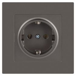 Розетка Intro Accent 6-202-09 2P+E Schuko 16А-250В IP20 СУ AL/CU титан | Intro