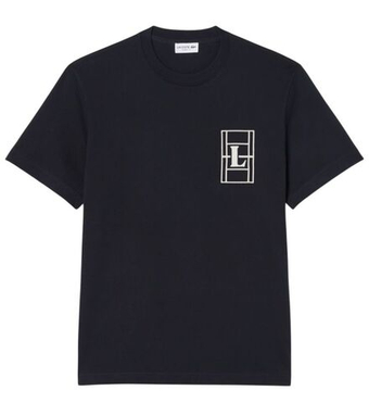 Женская теннисная футболка Lacoste Embroidered Heavy Jersey - black