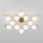 Умный потолочный светильник со стеклянными плафонами под лампочку G9 302001/12 латунь Smart