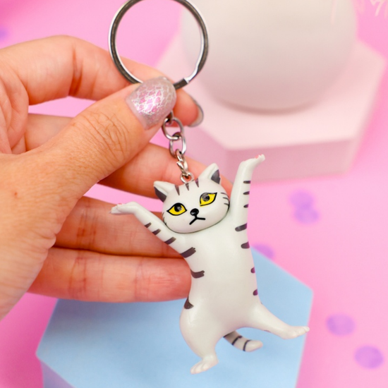 Брелок Позирующий котик, серый