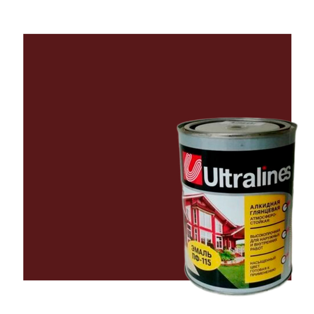 Эмаль ПФ-266 "ULTRA LINES" КРАСНО-КОРИЧНЕВАЯ  0,8кг