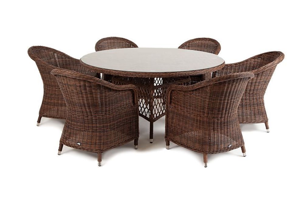 "Эспрессо-150 R" обеденная группа плетеная, цвет коричневый