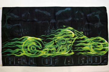 Флаг Призрачный гонщик " HELL OF A RIDE "