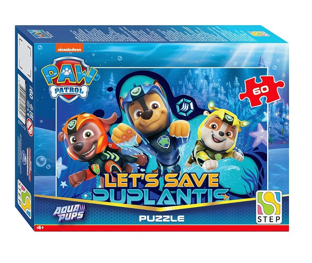 Пазл 60эл. "Щенячий патруль. Аква" (Никелодеон) (Степ пазл)