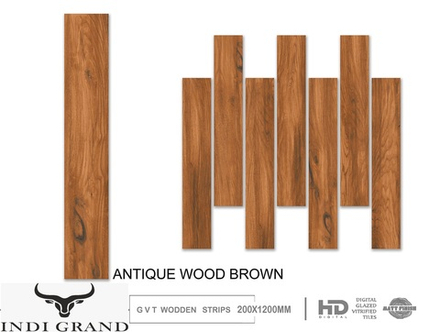 Керамогранит Carving 20x120cm GVT Matt Finish Antique Wood Brown