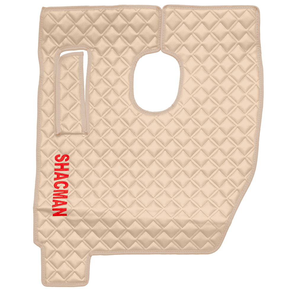 Ковры SHACMAN F3000 (экокожа, бежевый, бежевый кант, красная вышивка)