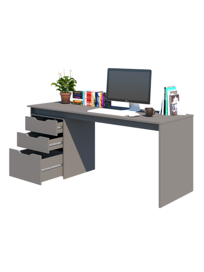 Стол ГРАНД-ЛАВОРО-2 /1800*750*600/ дуб бунратти / вулканический серый