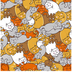 Микровелюр Xpoint (Икспоинт) 0037.01 Кошки в лукошке