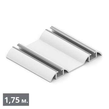 СТАНДАРТ Направляющая нижняя двухполозная (1,75 м) белый матовый (ПВХ) (AS0504) Aristo