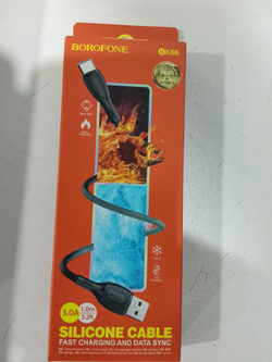 Кабель Type-C  BOROFONE BX86 1м, 3.0A  силиконовый черный