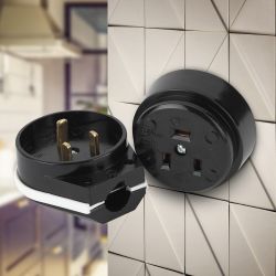 Соединитель Intro 9-802-06 электрический 2P+E СЭ.РВШ32-001 32А-250В ОУ карболит | Intro