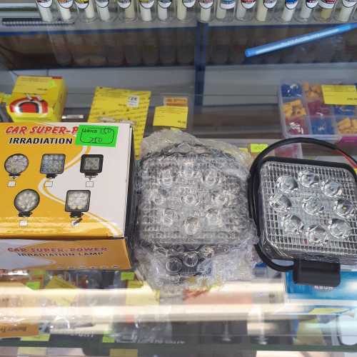 27W (Мини) / Светодиодная фара, 27W (mini) квадратная, дальний свет, серия: миник (1 шт.) -