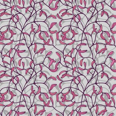 Mistletoe seamless pattern, New Years.
