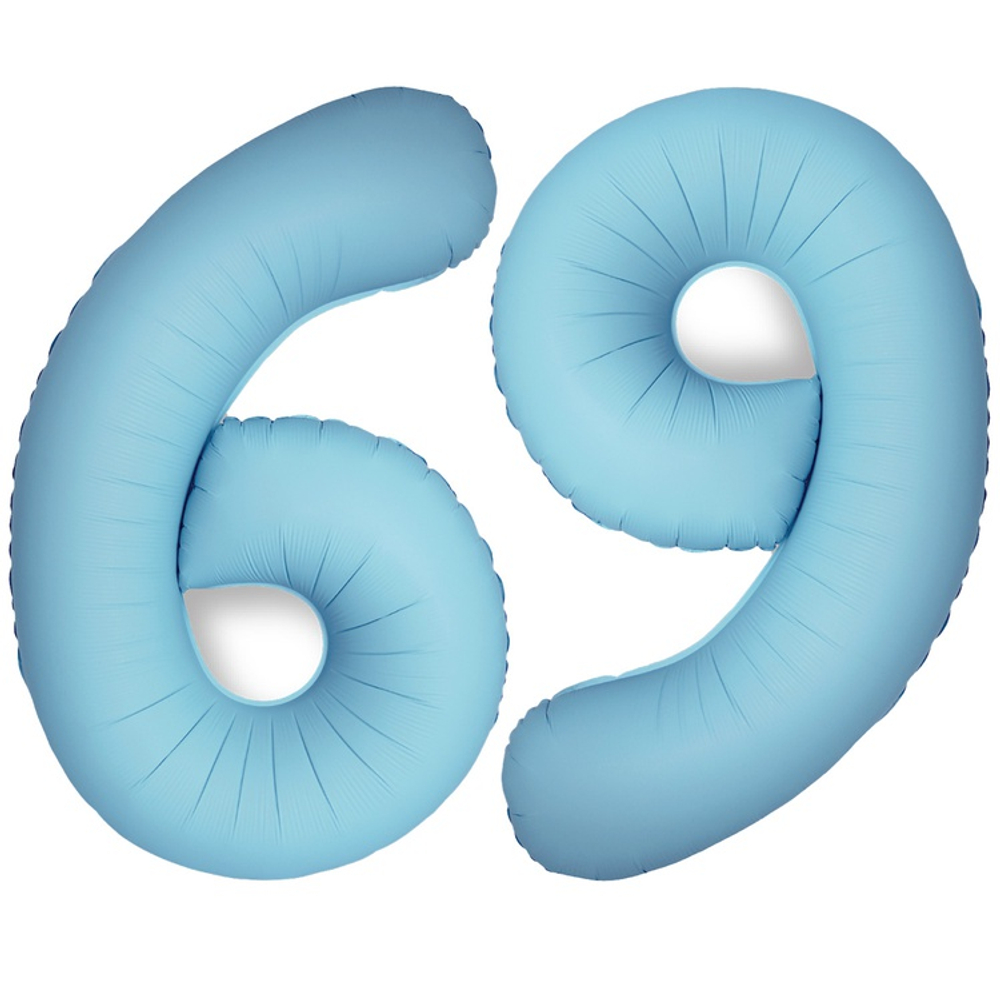 Шар фольгированный Цифра 6 101 см (Голубой)