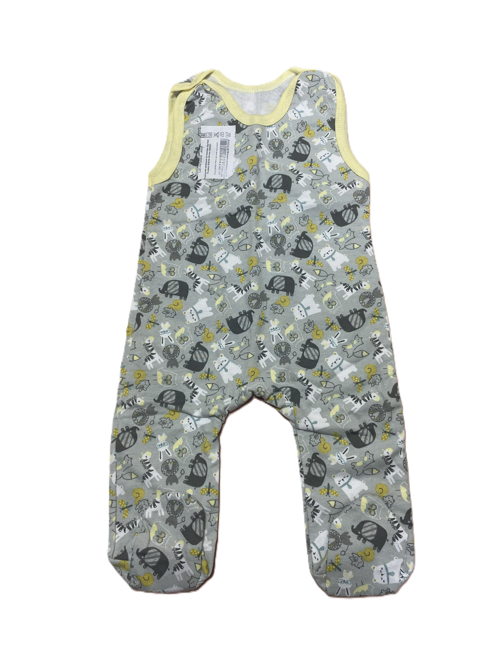 Ползунки длинные на кнопках из футера (100% хлопок с начесом) на рост 80 см